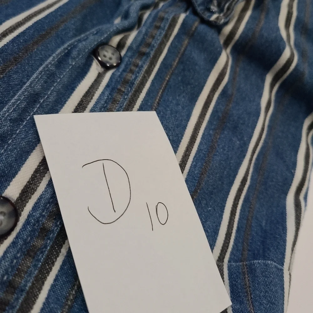 Coliseum Authentic jeans co.Blue Striped denim  Men's Shirt sz.XXL